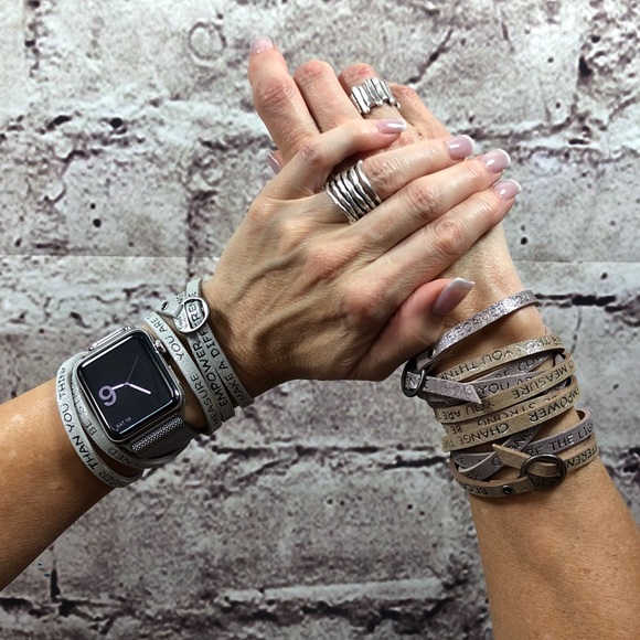 Rocker Navy Unisex Message Wrap Bracelet (Buckle) - Picture 3 of 8